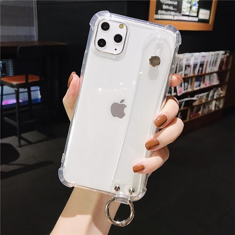 Glitter Powder Wrist Strap Phone Case - Caseably