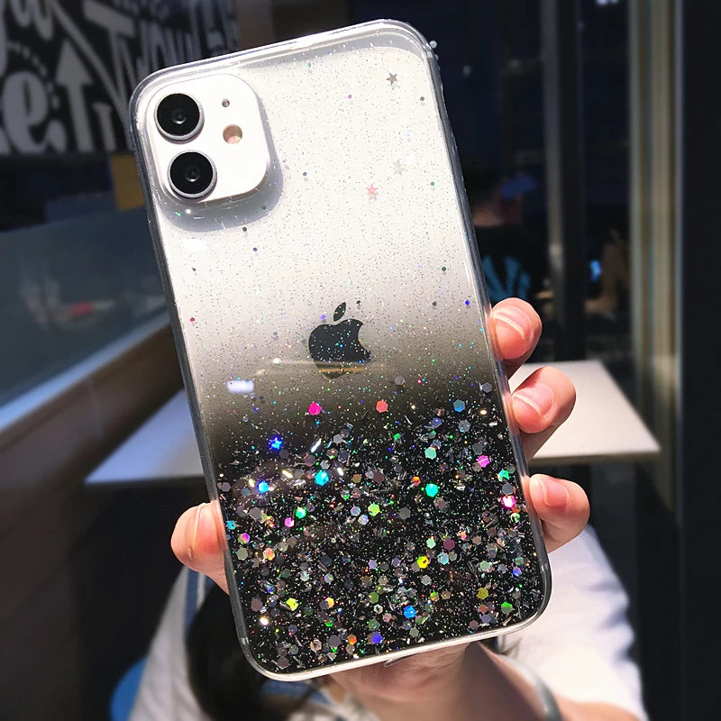 Luxury Gradient Glitter Clear Case - Caseably