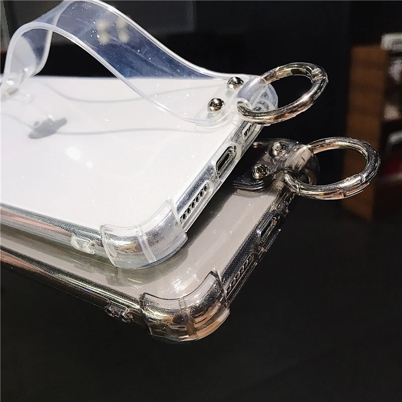 Glitter Powder Wrist Strap Phone Case - Caseably