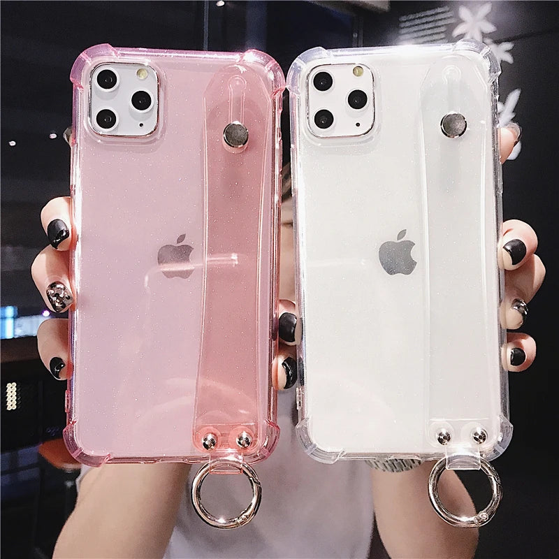 Glitter Powder Wrist Strap Phone Case - Caseably