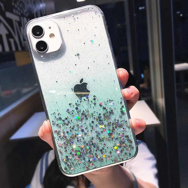 Luxury Gradient Glitter Clear Case - Caseably