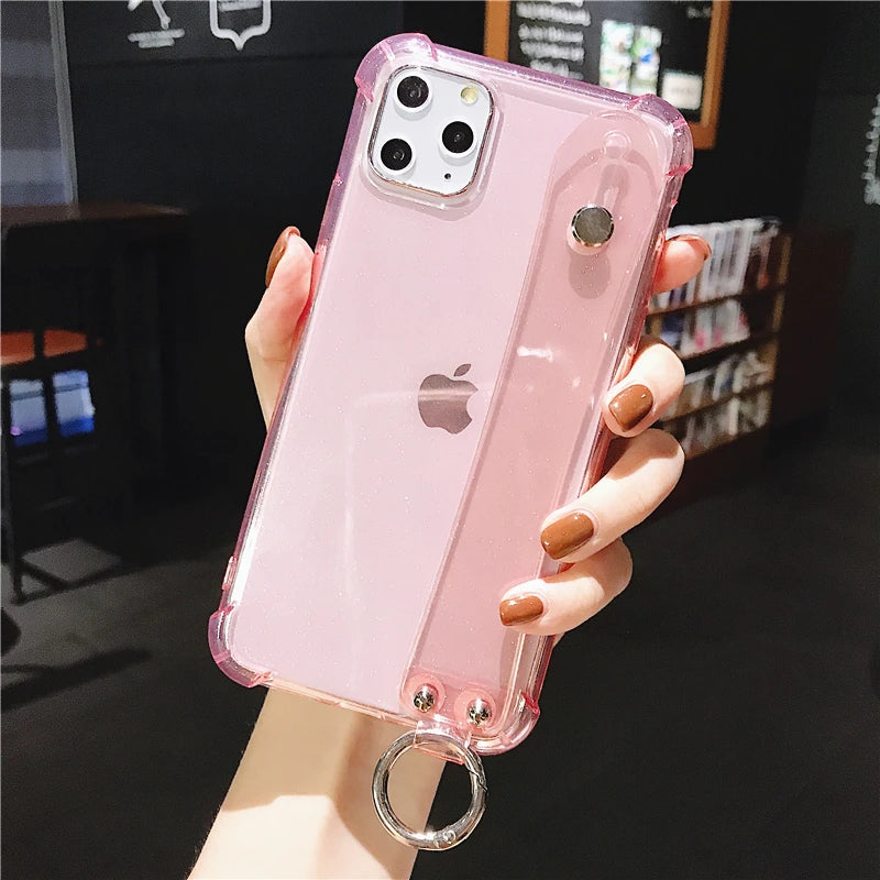 Glitter Powder Wrist Strap Phone Case - Caseably