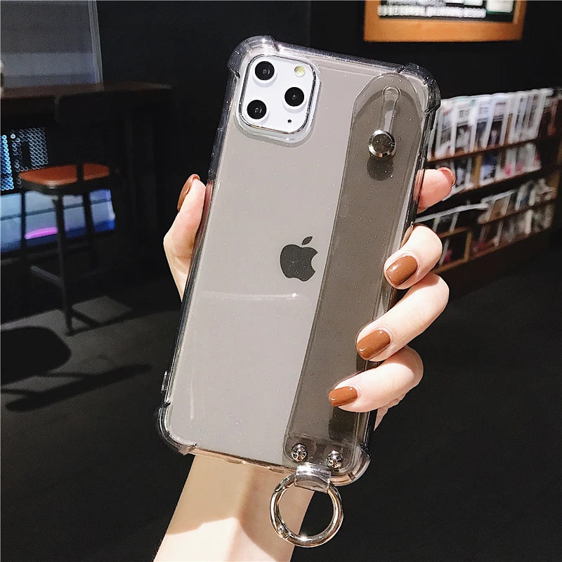 Glitter Powder Wrist Strap Phone Case - Caseably