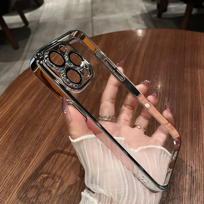 Electroplated Hard PC Clear Phone Case - Caseably