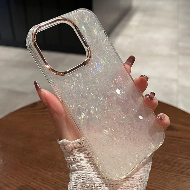 Rainbow Shell Glitter Case For iPhone - Caseably