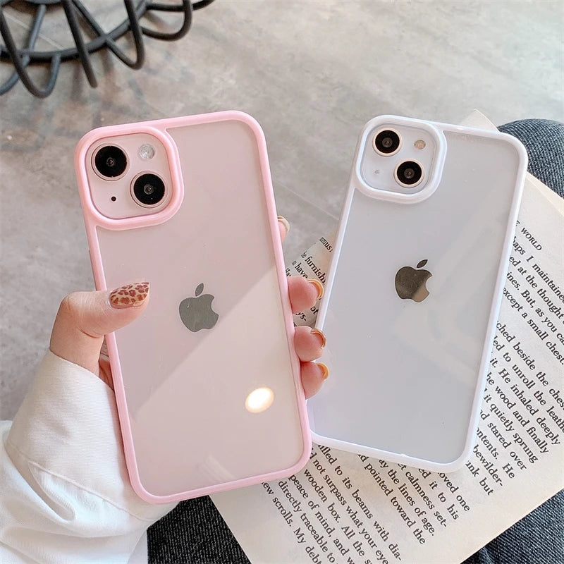 Candy Color Frame Transparent Phone Case - Caseably