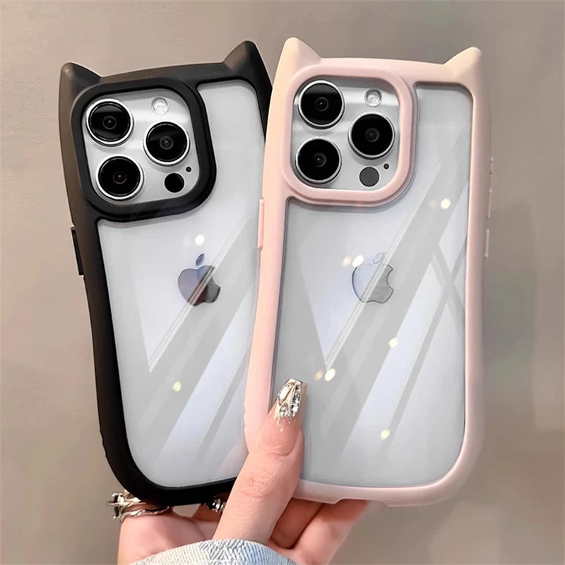 Cute Cartoon Ears Transparent Case - Caseably