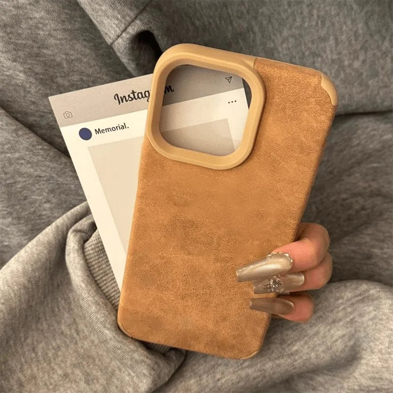 Brown Cortex Matte Leather Phone Case - Caseably