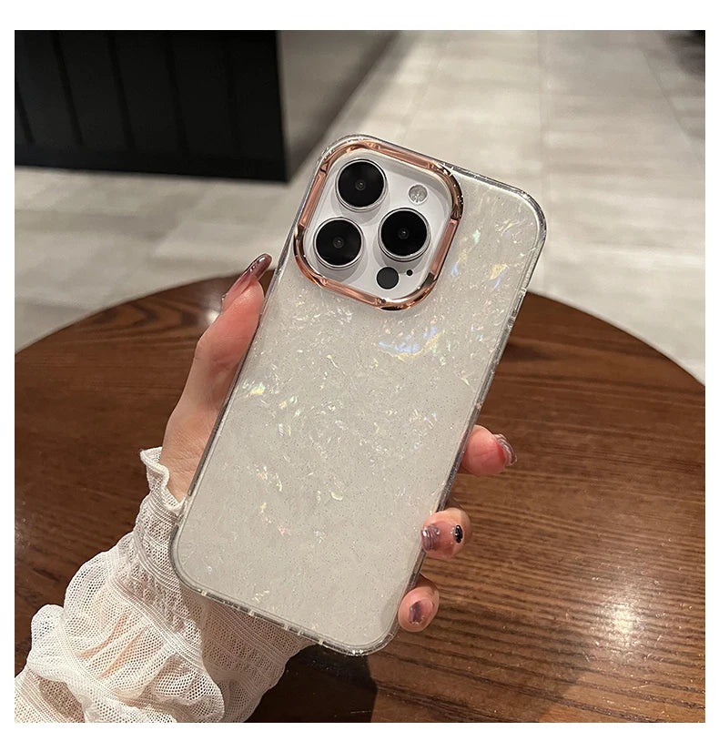 Rainbow Shell Glitter Case For iPhone - Caseably