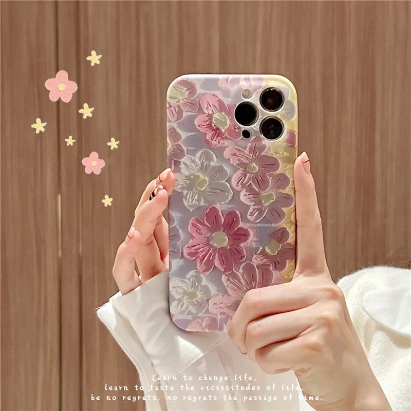 Luxury Painting Flowers Phone Case - Caseably