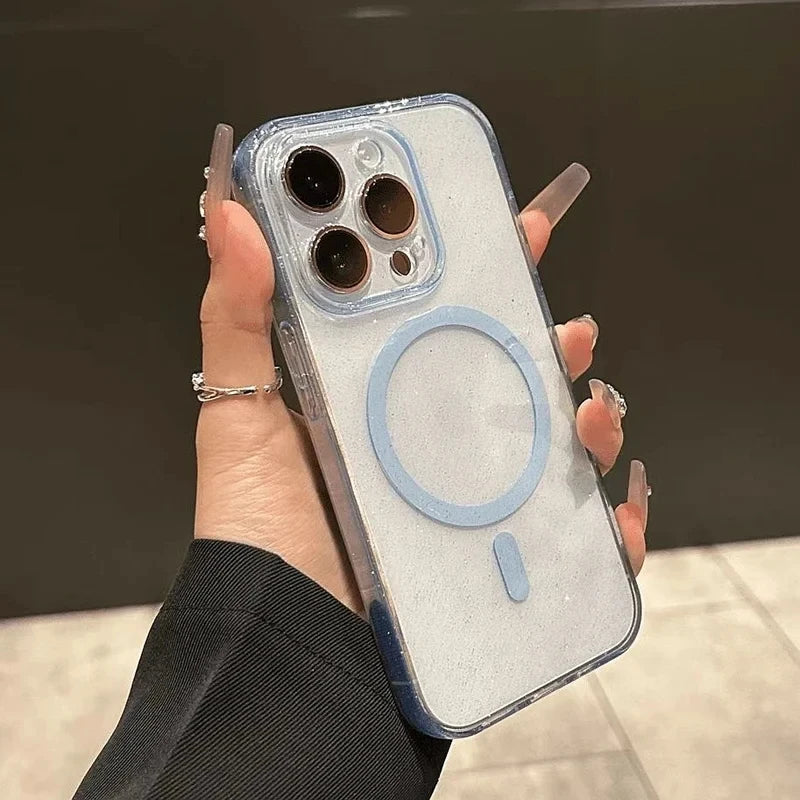 Luxury Glitter Magsafe Transparent Phone Case - Caseably
