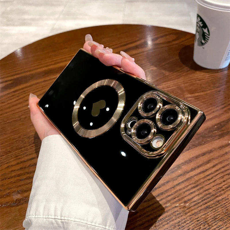 Luxury Electroplated Magsafe Love Heart Case - Caseably