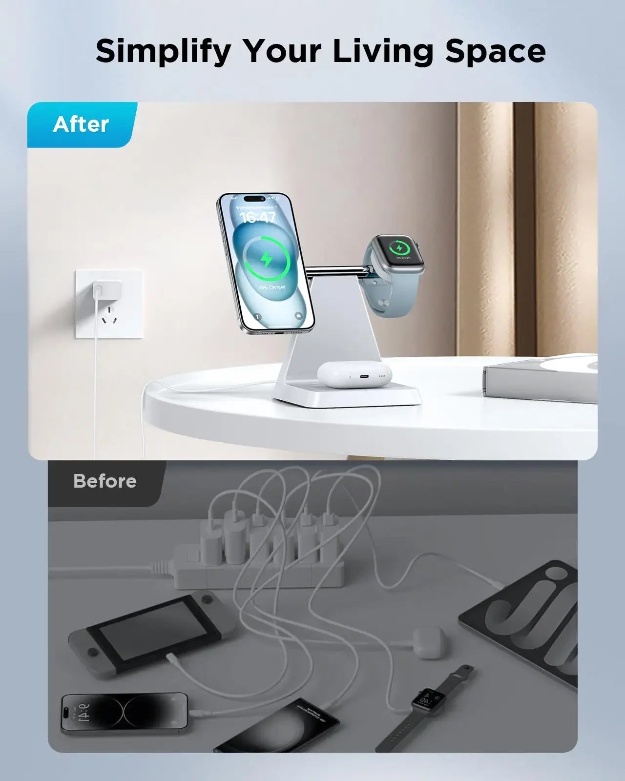 3-in-1 Magnetic Safe Charging Station - Caseably