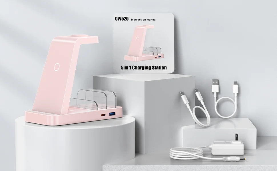 5-in-1 Fast Wireless Charging Station - Caseably
