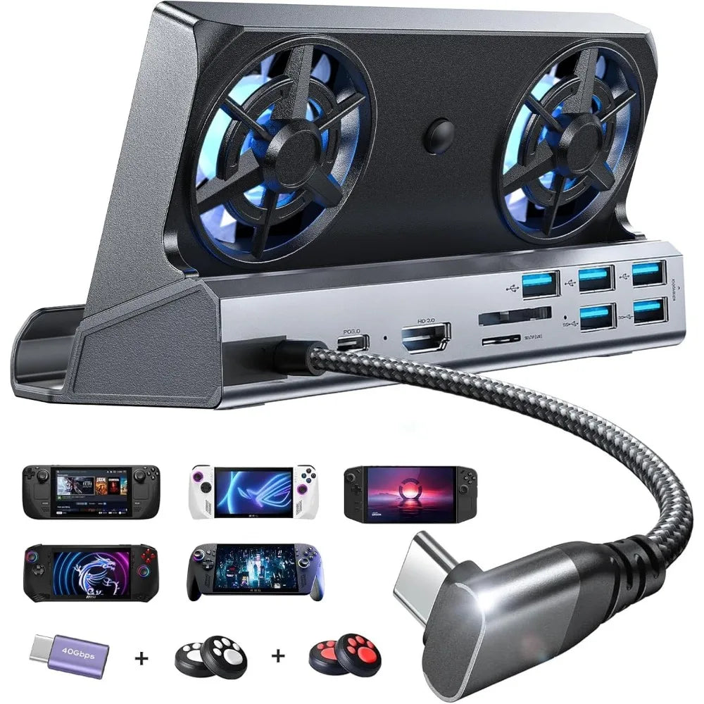 10-in-1 Gaming Dock with Dual Cooling Fans
