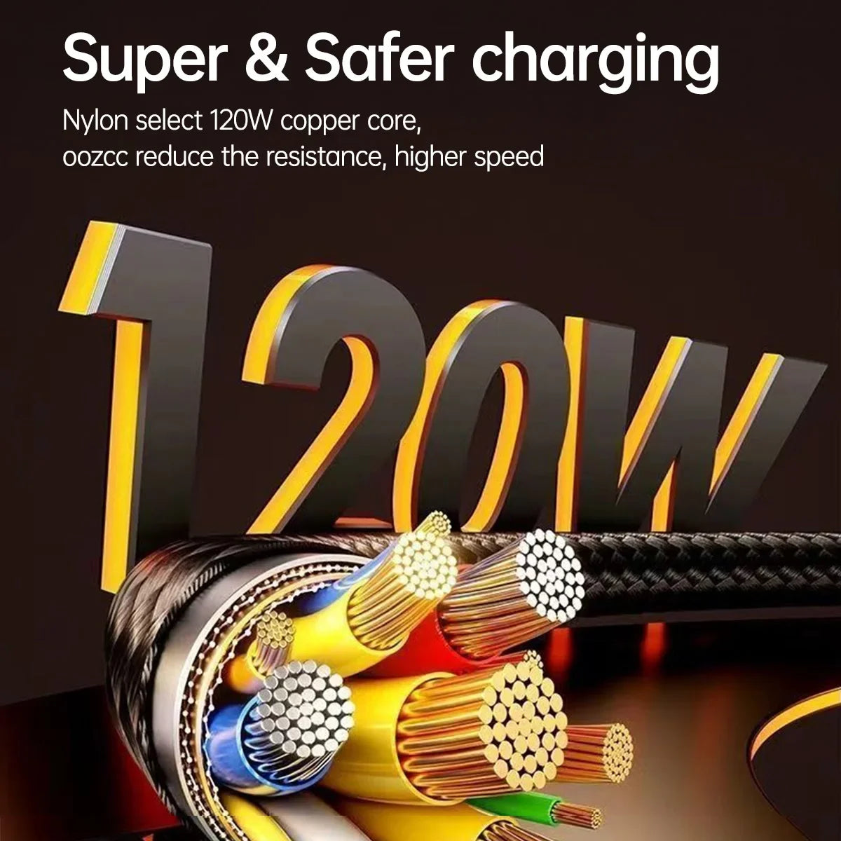120W Type C Fast Charging Cable - Caseably