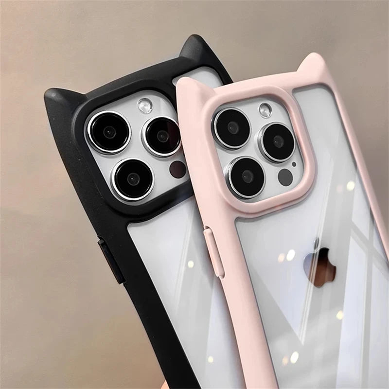 Cute Cartoon Ears Transparent Case - Caseably