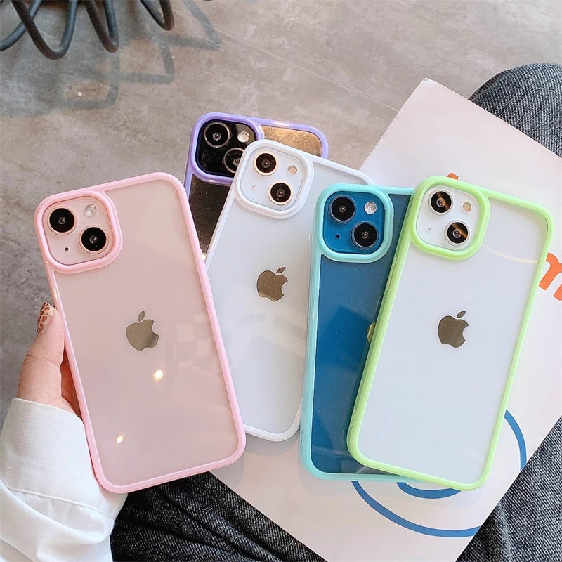 Candy Color Frame Transparent Phone Case - Caseably