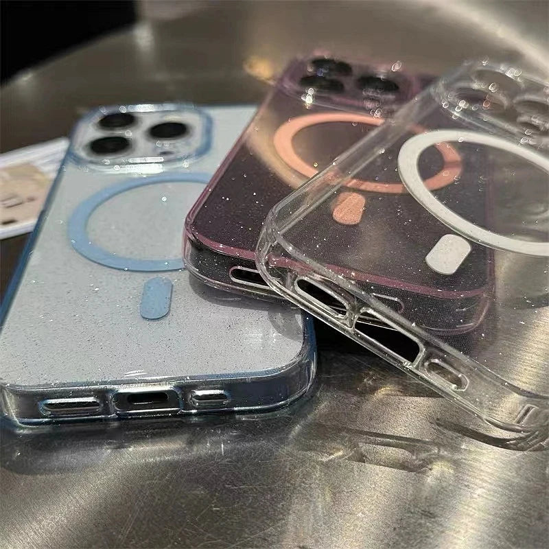 Luxury Glitter Magsafe Transparent Phone Case - Caseably