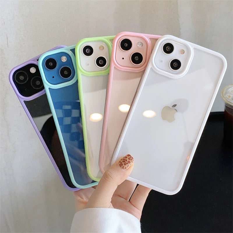 Candy Color Frame Transparent Phone Case - Caseably