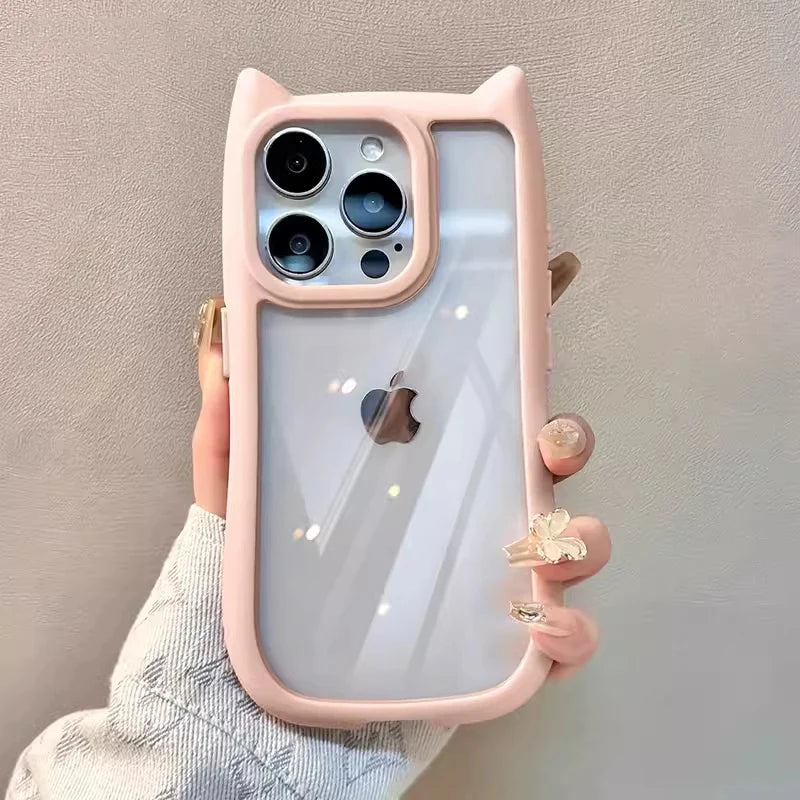 Cute Cartoon Ears Transparent Case - Caseably