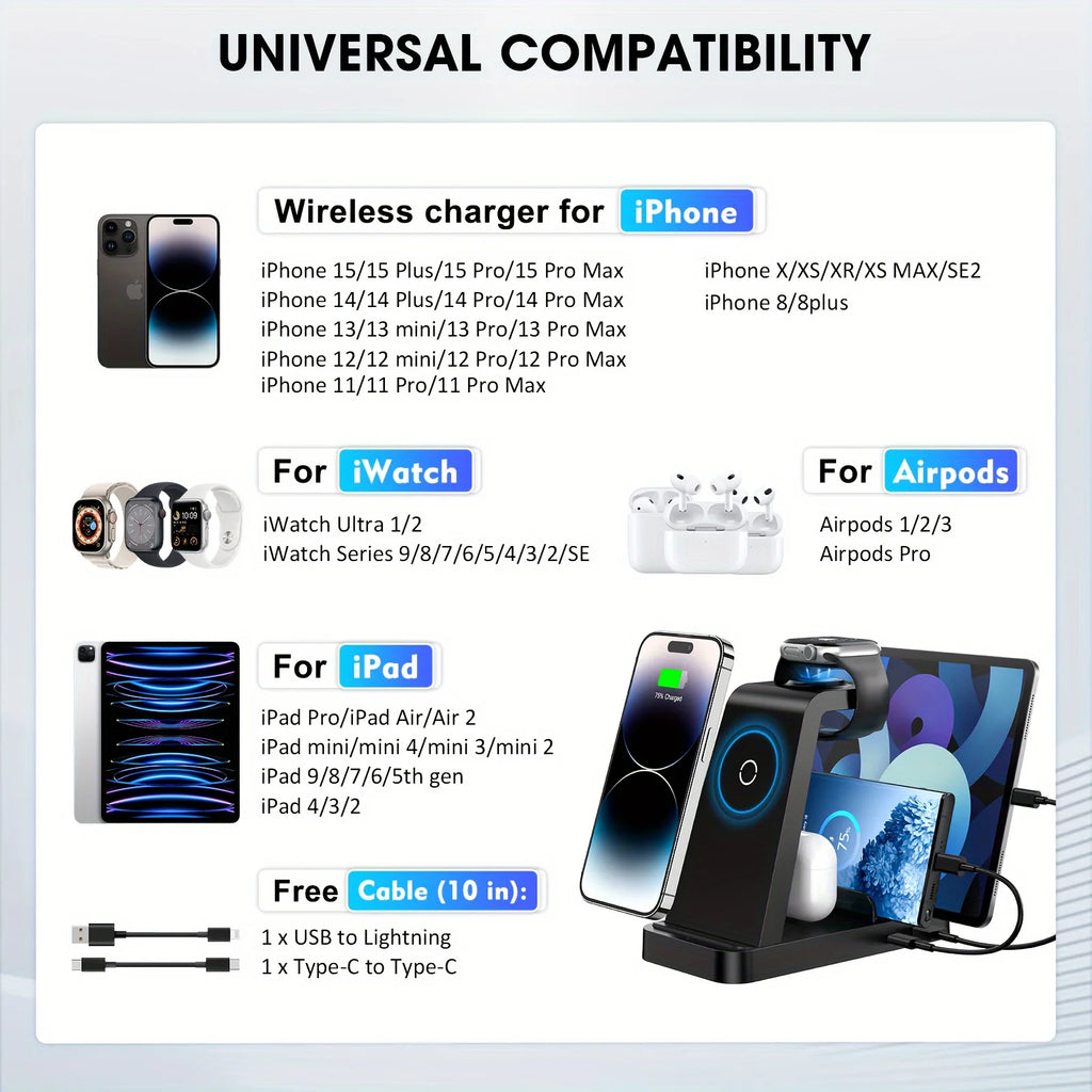 5-in-1 Fast Wireless Charging Station - Caseably