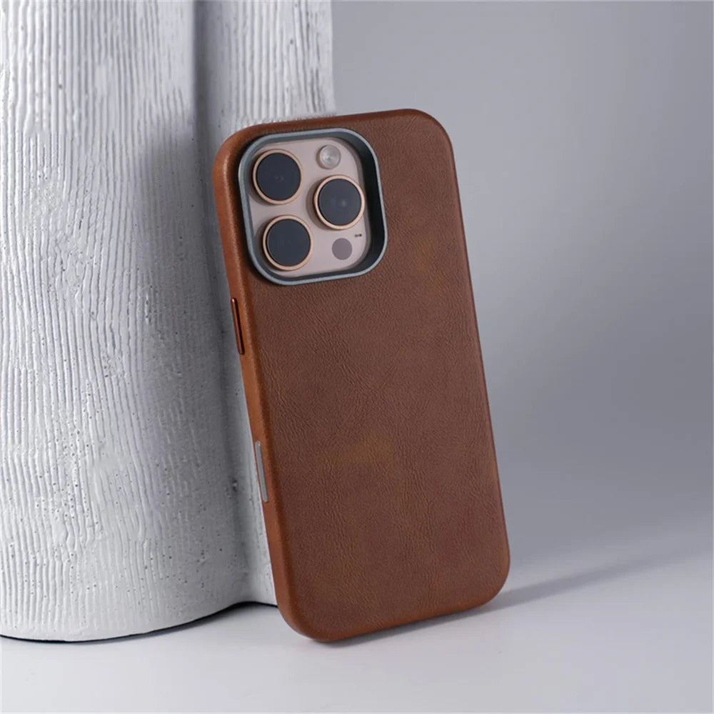 Crazy Horse Leather MagSafe Phone Case - Caseably