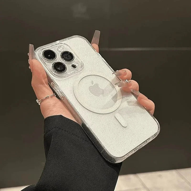 Luxury Glitter Magsafe Transparent Phone Case - Caseably