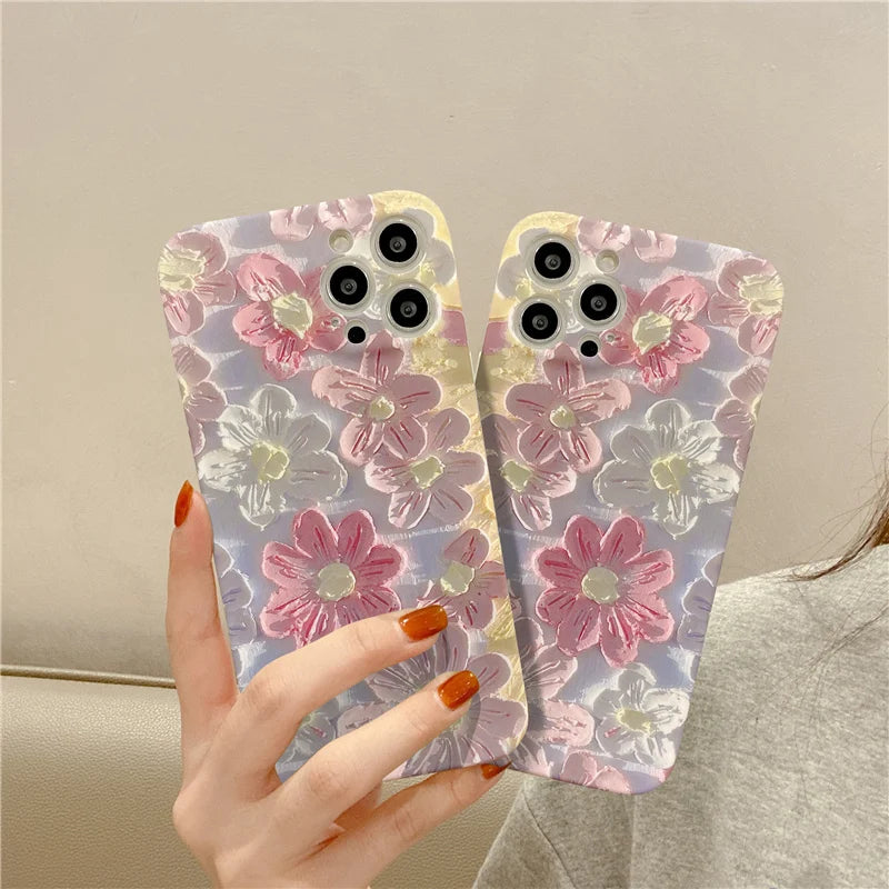 Luxury Painting Flowers Phone Case - Caseably
