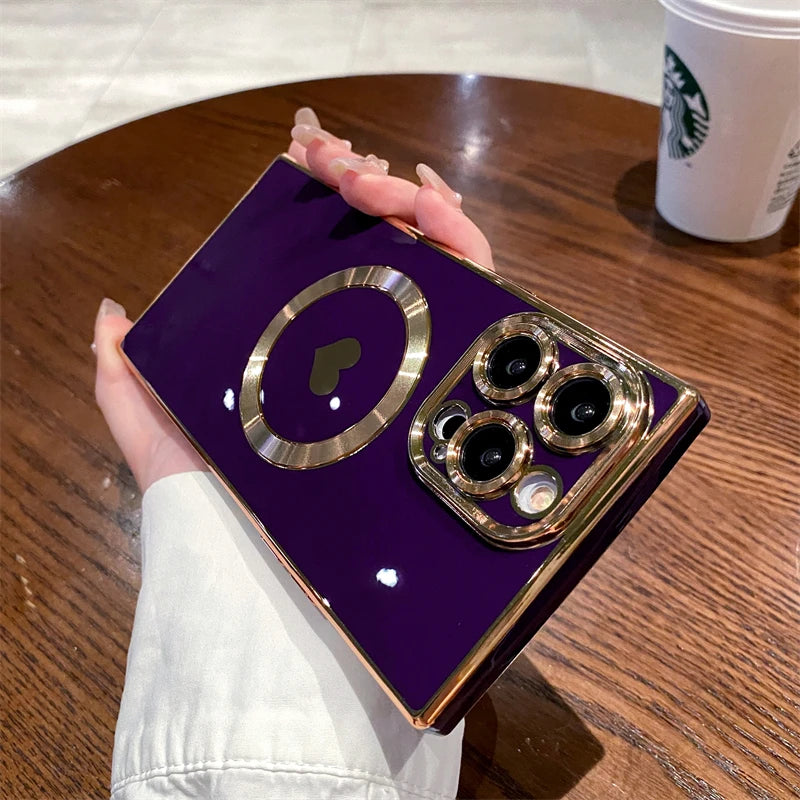 Luxury Electroplated Magsafe Love Heart Case - Caseably