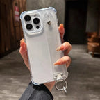 Transparent Glitter Wrist Strap Phone Case - Caseably