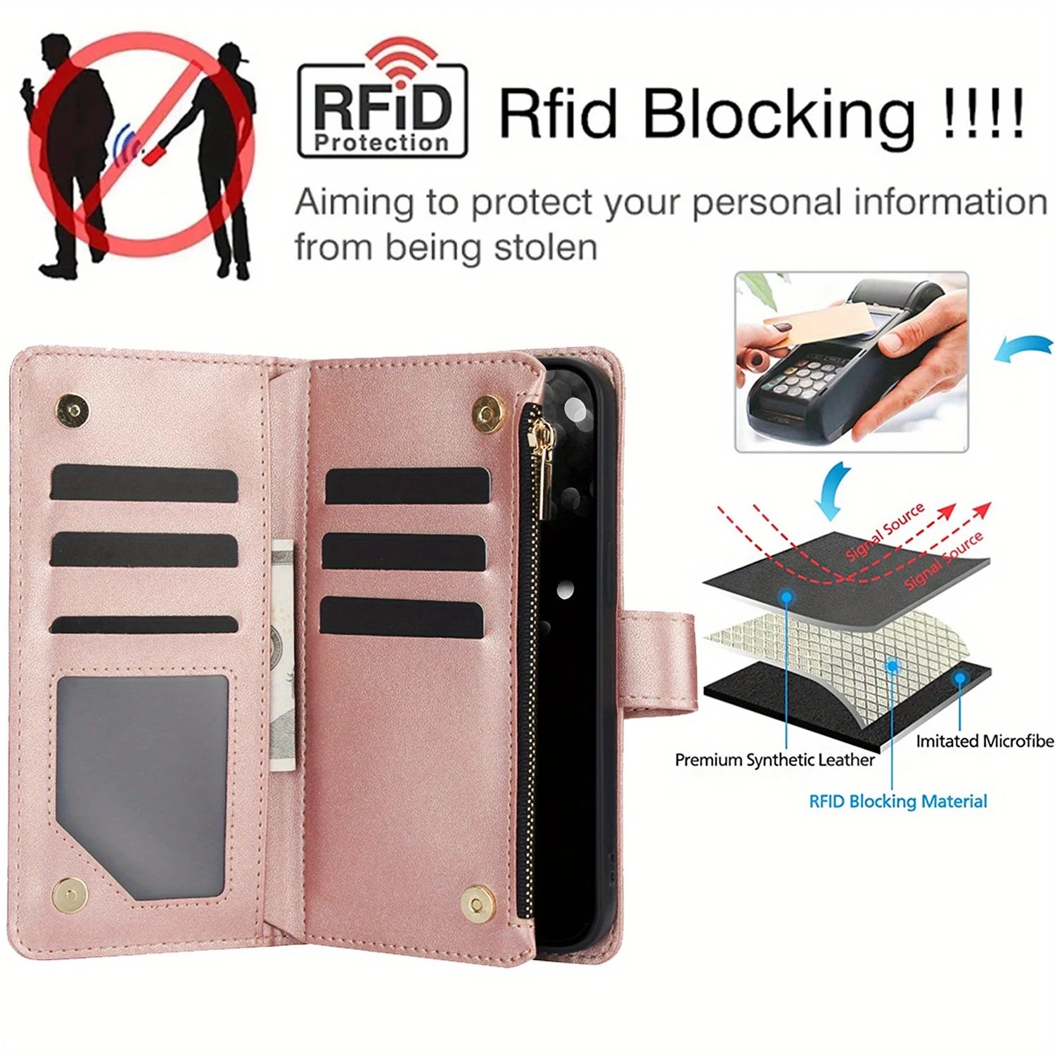 Crossbody PU Leather Wallet Flip Case For iPhone - Caseably