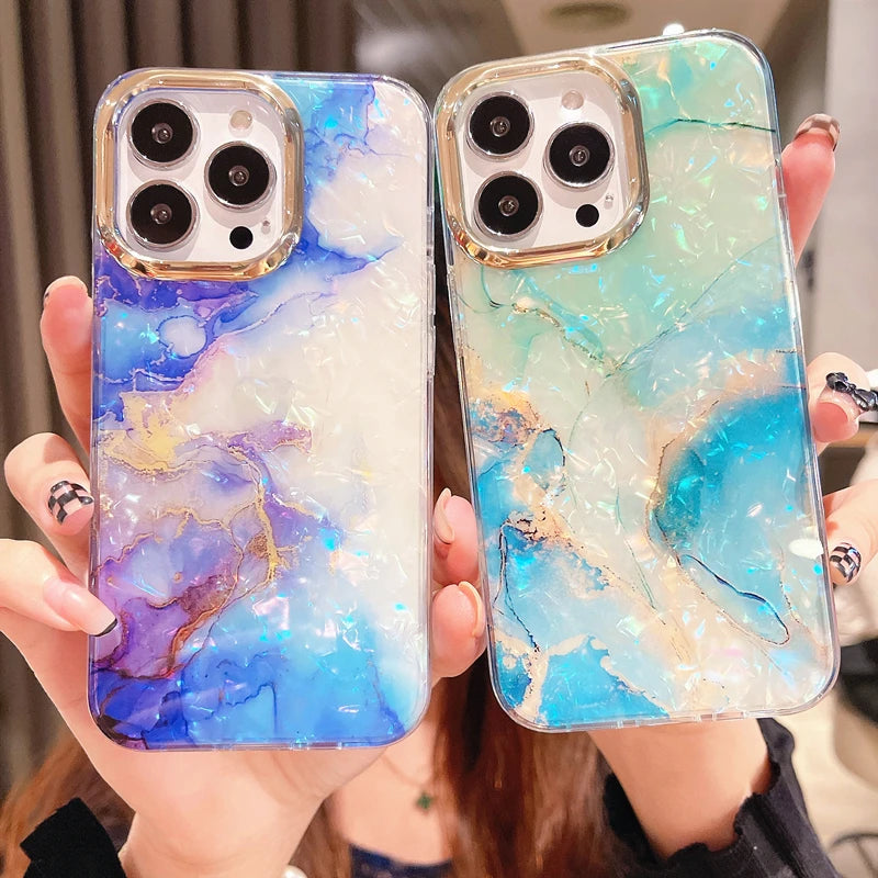 Luxury Marble Shell Pattern Case - Caseably