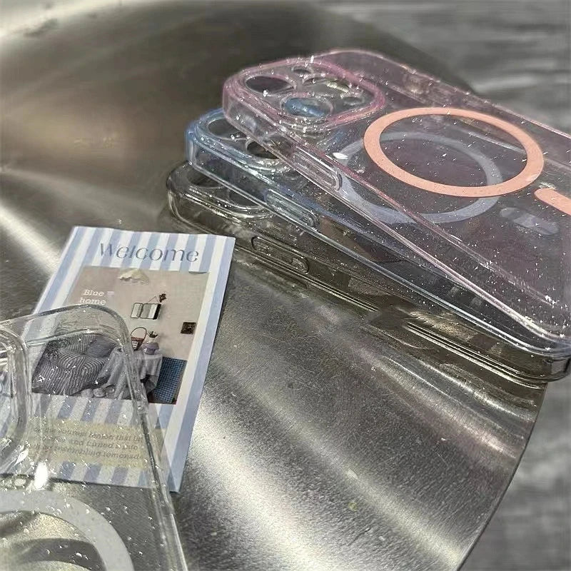 Luxury Glitter Magsafe Transparent Phone Case - Caseably