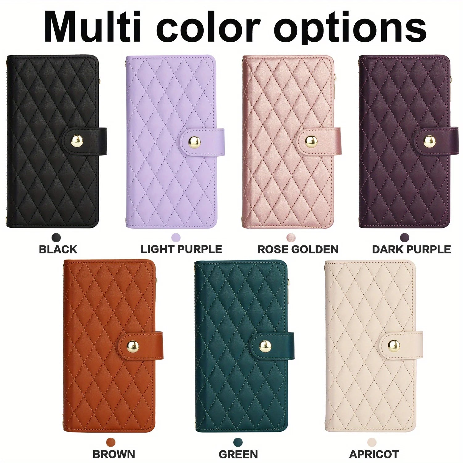 Crossbody PU Leather Wallet Flip Case For iPhone - Caseably