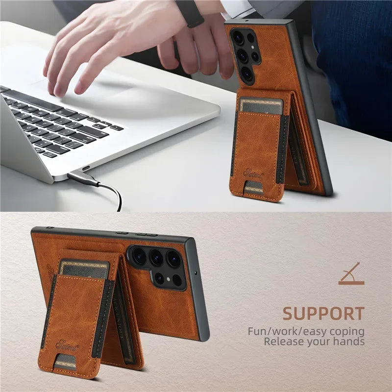 Flip Wallet Leather Phone Case For Samsung - Caseably