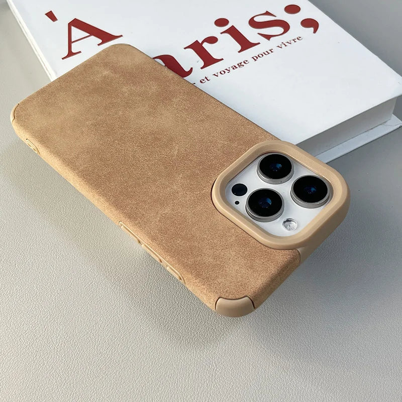 Brown Cortex Matte Leather Phone Case - Caseably