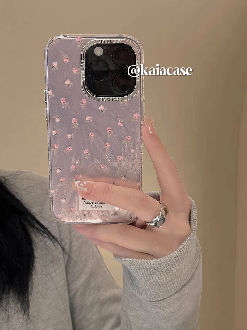 Luxury Pink Flowers Glitter Case - Caseably