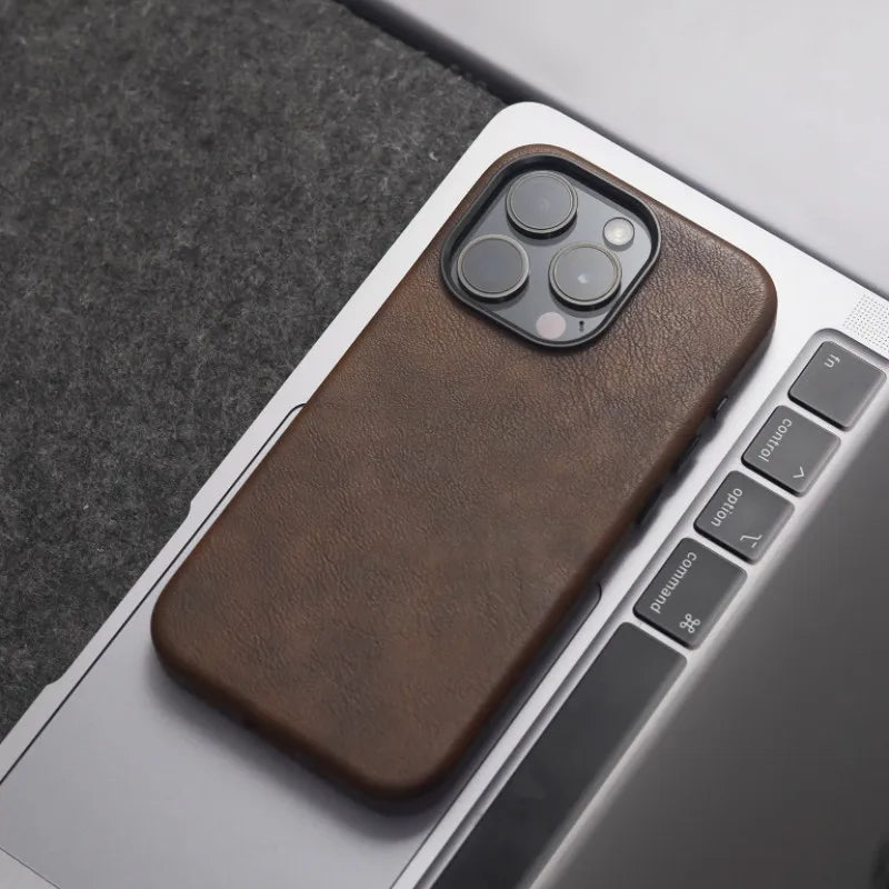 Crazy Horse Leather MagSafe Phone Case - Caseably