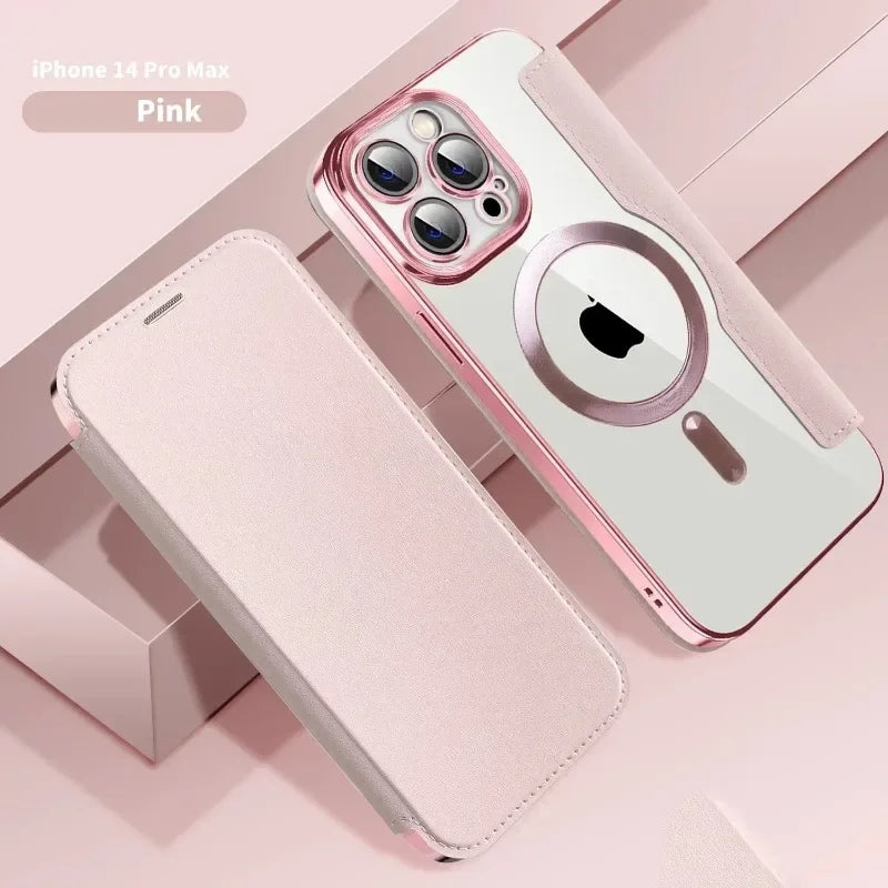 Electroplated Flip Leather Case