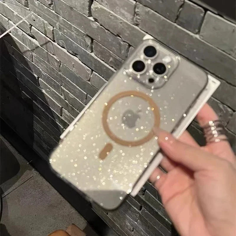 Luxury Glitter Magsafe Transparent Phone Case - Caseably