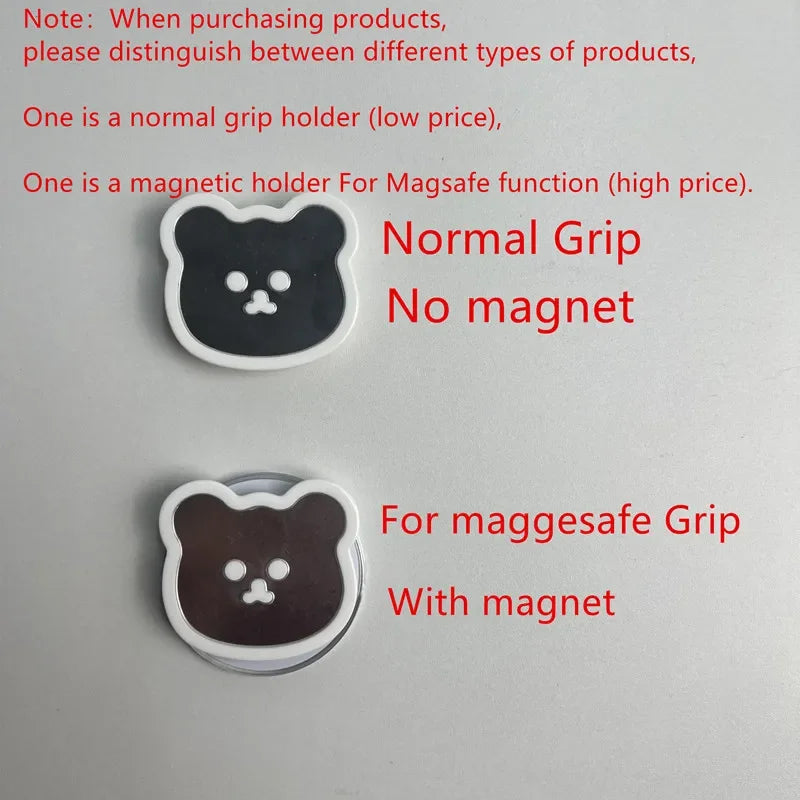 Cute Bear Mirror Magnetic Socket Grip - Caseably