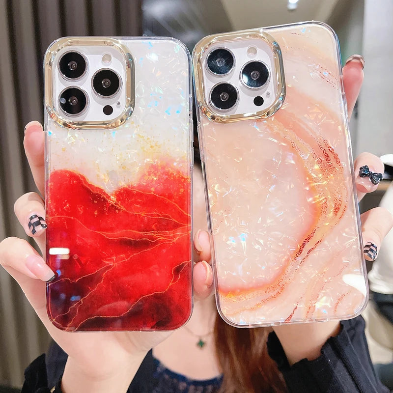 Luxury Marble Shell Pattern Case - Caseably