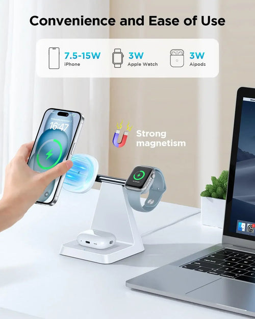 3-in-1 Magnetic Safe Charging Station - Caseably