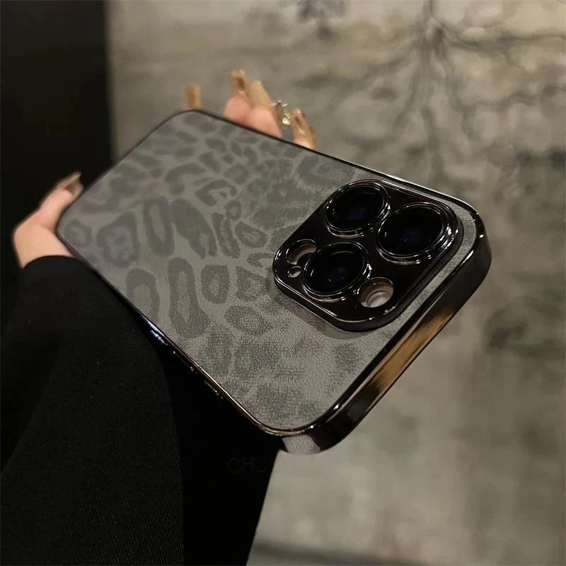 Leopard Print Leather Phone Case - Caseably