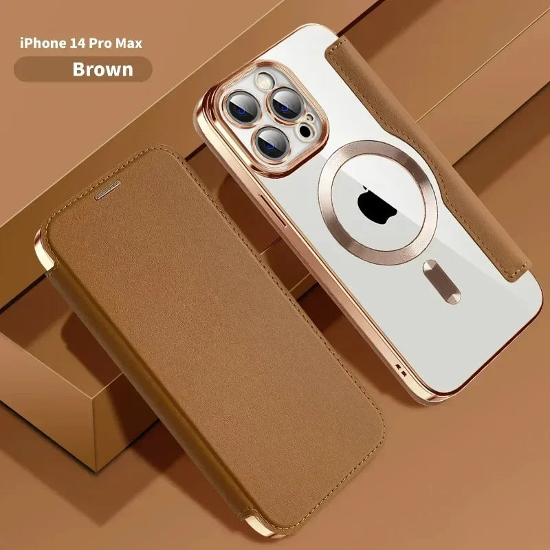 Electroplated Flip Leather Case