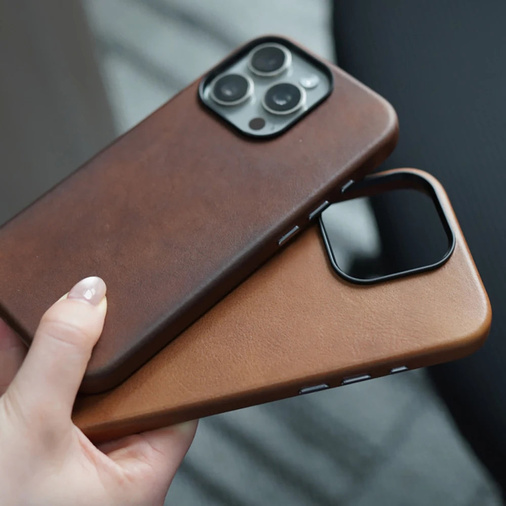 Crazy Horse Leather MagSafe Phone Case - Caseably