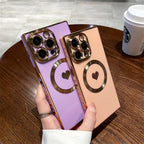 Luxury Electroplated Magsafe Love Heart Case - Caseably