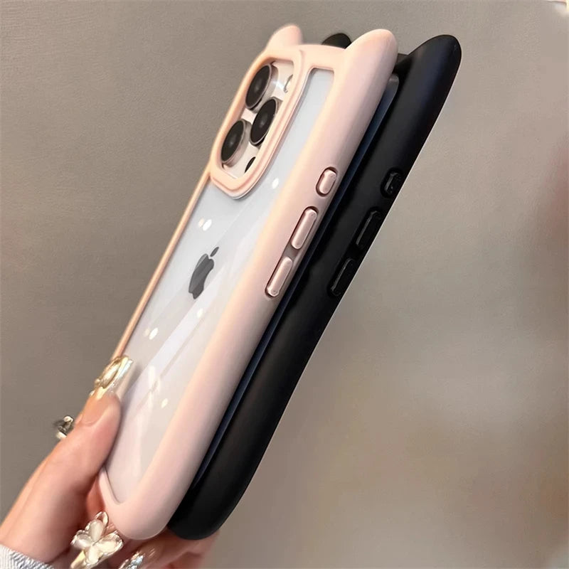 Cute Cartoon Ears Transparent Case - Caseably