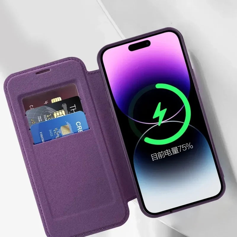 Electroplated Flip Leather Case